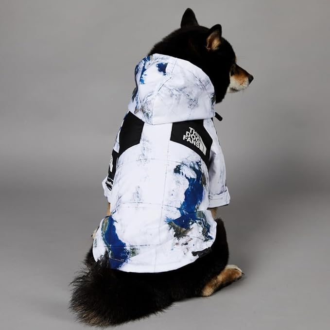 Dog Clothes Fashion Outfit Hooded Raincoat Jackets for Dogs Cats Pet Lightweight Water-Resistant Outdoor Windbreaker Small Medium Large (5XL◆Chest 32.28''-36'',Back 29.9'',68-103 lbs)