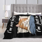Sleepy Orange Cat Blanket Throw Gift for Girls Women 80"X60" - Image 6