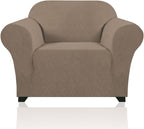 Stretch Armchair Covers for Chairs Slipcovers for Living Room Couch Covers for Chair Protectors Cover for Dogs/Pets/Kids, Feature Checks Pattern Jacquard Bouncy, Thick and Soft,Macchiato