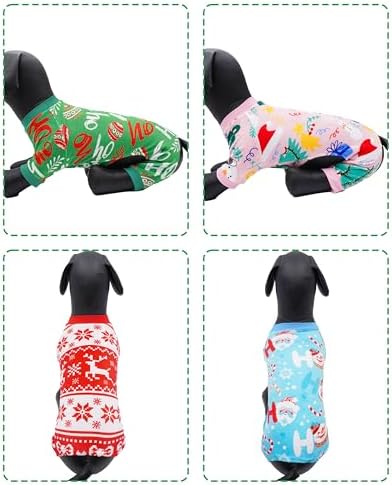 PET SHOW 4 Pack Christmas Velvet Dog Pajamas for Medium Dogs - Image 5
