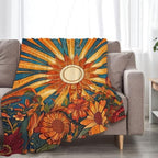 Sunflower Blanket Boho Sunrise Floral Throw Blankets Gifts for Girls Boys Kids Sunflower Lovers Soft Cozy Fleece Plush for Couch Sofa Bed 60"x50" - Image 4