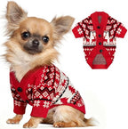 Dog Christmas Sweater Red Plaid Cardigans Dog Christmas Outfit Soft Warm Knitted Pet Clothes Cold Weather Puppy Clothes for Small Medium Large Dogs Cats by BAOBICUTE