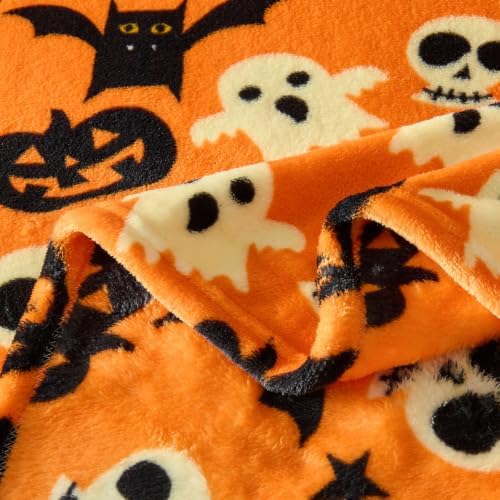 BEDELITE Halloween Twin Blanket, Spooky Decor & Gift, Orange, 60"x80" - Image 6