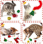 Christmas Cat Toys, 10 Pack Catnip & Feather Toys for Indoor Cats - Image 4