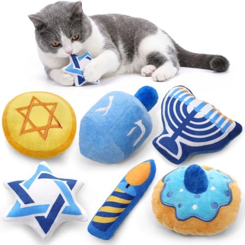 CiyvoLyeen Plush Hanukkah Catnip Toys for Indoor Cats 6 Pack by CiyvoLyeen