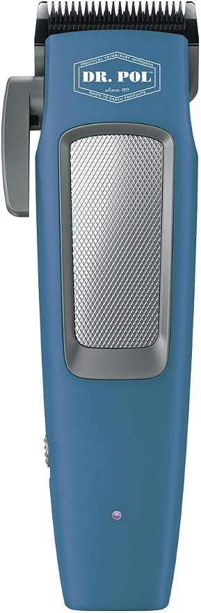 Andis 561125 Dr. Pol Easy Clip Cordless II Clipper Kit, Titanium, Blue | Adjustable 0.8mm/1.6mm/2.4mm blade, lightweight cord/cordless dog grooming kit, 11-piece