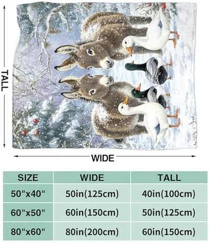 Donkey Duck Blanket for Girls Women Boys Men Adults Kids Soft Cozy Fleece Christmas Duck Throw Blankets Gifts Warm Flannel Plush Lightweight Decor for Couch Bed Sofa 80"X60" - Image 7