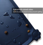 Hoki Found XX-Large Silicone Pet Feeding Mats - Non Slip Dog Cat Bowl Placemats - Waterproof, Carpet Safe - French Navy