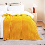Gold Fleece Throw Blanket 108”×90” for Couch Sofa Livingroom - Image 2