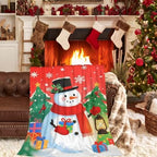 Xmas Snowman Blankets, Snowflake Christmas Tree Lightweight Anti Pilling Flannel Blanket, 50X60 in Soft Throw Blanket for Bed Couch Chair Living Bedroom Winter Decor - Image 2