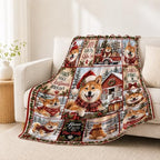 Shiba Inu Christmas Throw Blanket Cute Dog Holiday Gifts 40''X50'' - Image 3