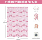 40x60 Inch Pink Bow Blankets for Girls - Image 2