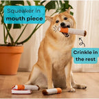 Nestpark Muttboro Doggy Cigs Funny Dog Toys - Parody Plush Squeaky Crinkle Interactive Dog Toy - Hide and Seek Treat Hiding Burrow Puzzle Toy for Stimulating Enrichment Activity - Image 7