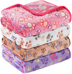 Tatuo 4 Pcs Fleece Dog Blanket for Puppy Cat, Mixed, 30 x 20.5 in, Paw by Tatuo