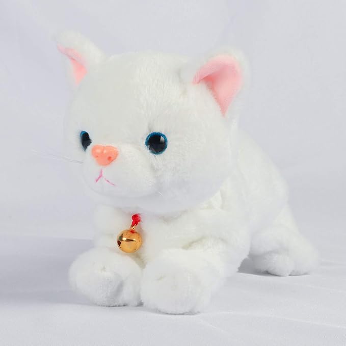 Smalody Interactive Robot Cat Sound Control Electronic Plush Toy White | Soft plush electronic cat pet responds to sound & movement. Safe interactive toy bringing realistic fun and joy to kids.