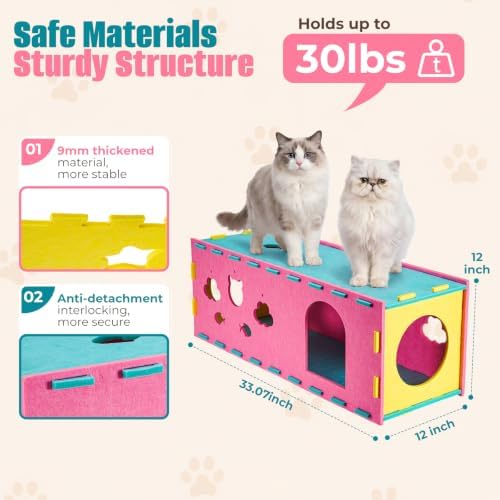 AsFrost 33inch Interactive Cat Toy Feather Toys Playhouse for Indoor Cats - Image 5