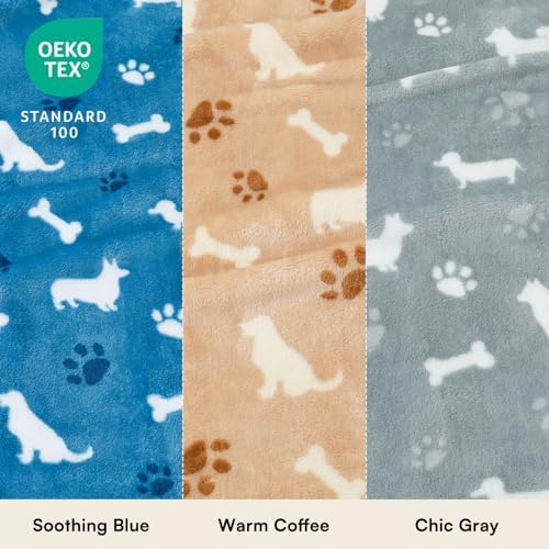 Luciphia 3 Pack Cute Dog Blankets Soft Fleece for Small Puppy Cat,23"x16" - Image 2