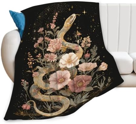 Golden Snake Blanket Snake Throw Stuff Gifts for Girls 60"x50" by Unknown
