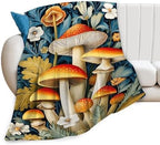 Mushroom Blanket for Girls Women Boys Men Adults Kids Soft Cozy Fleece Mushroom Lovers Throw Blankets Gifts Warm Flannel Plush Lightweight Decor for Couch Bed Sofa 80"X60" - Image 2