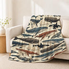 Whale Throw Blanket Vintage Ocean Marine Wildlife Gifts 50''x60'' - Image 4