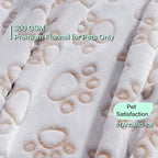 Stuffed Small Beige Premium Soft Dog Blanket, with Flannel Beige Cute Paw Print, 24 * 32 inches, Cat Blanket Puppy Supplies Poodle‌ Dog Products Stuff Essentials - Image 2