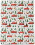 Christmas Decorative Throw Blanket, Red Truck Tree Cat Reindeer Print Decoration, Flannel Winter Blankets for Couch Bed Sofa, Holiday Home Decor, Xmas Festival Gifts Kids Adults 60x80 Inch by AINORI