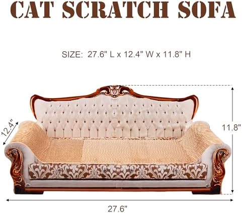 COOZMENT Scratching Sofa, Couch Shaped Thick Scratching Cardboard, Lounge Bed for Indoor Rest&Play, Sofa Scratcher Pad (Silver, 27.6" L X 12.4" W X 11.8" H) - Image 2