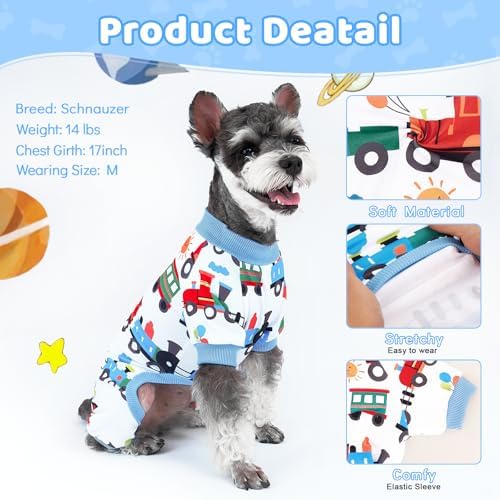 XPUDAC 4 Pack Dog Pajamas Soft Boy Dog Clothes for Small Medium Dogs, XXL - Image 2