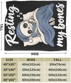 Sleepy Skeleton Blanket Throw Gift for Girls Women 60"X50" - Image 7