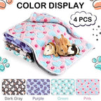 Reginary 4 Pcs Guinea Pig Fleece Cage Liners(Heart Pattern,24 x 47 Inch) - Image 3