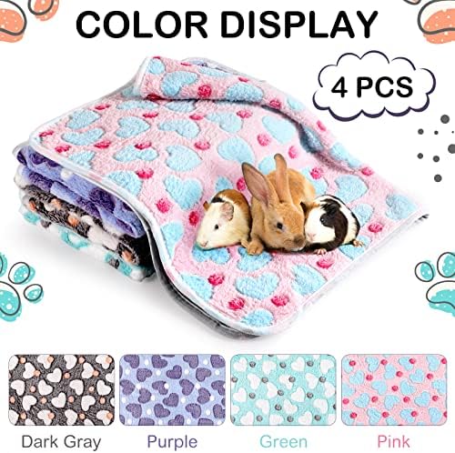 Reginary 4 Pcs Guinea Pig Fleece Cage Liners(Heart Pattern,24 x 47 Inch) - Image 3