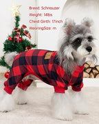 XPUDAC Christmas Dog Pajamas for Small Dogs Puppy Clothes Pjs, Plaid Large - Image 6