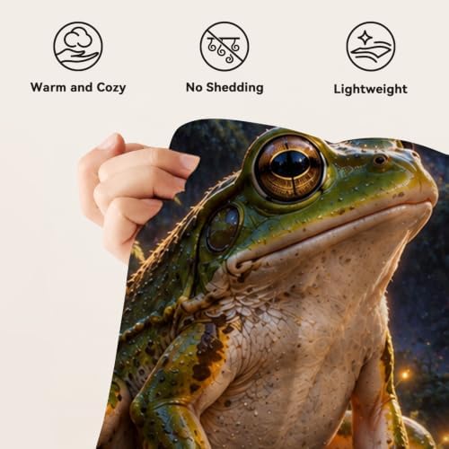 Frog Throw Blanket Moonlit Forest Cute Animal Gifts 40''X50'' - Image 7
