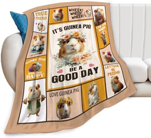 Guinea Pig Throw Blanket Guinea Pig Stuff Gifts for Kids Girls Boys Adults Women Men Soft Cozy Warm Plush Fluffy Fuzzy Fleece Blanket Decor 50''X60'' - Image 7