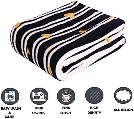 Elegant Comfort Luxury Velvet Super Soft Christmas Prints Fleece Blanket-Holiday Theme Home Décor Fuzzy Warm and Cozy Throws for Winter Bedding, Couch and Gift, 50 x 60 inch, Golden Hearts - Image 4