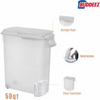 Buddeez Airtight Rolling Pet Food Storage Container, Bird Seed, 50 Quart | For dog food, cat food or bird seed, Rolling bin for easier movement