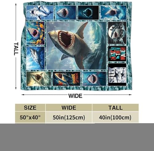 Shark Blanket Ocean Sharks Throw Blankets Decor Stuff Cozy Flannel Fleece Soft Plush Fuzzy Warm Lightweight Bedding Gifts for Women Girls Kids 60"X50" - Image 6