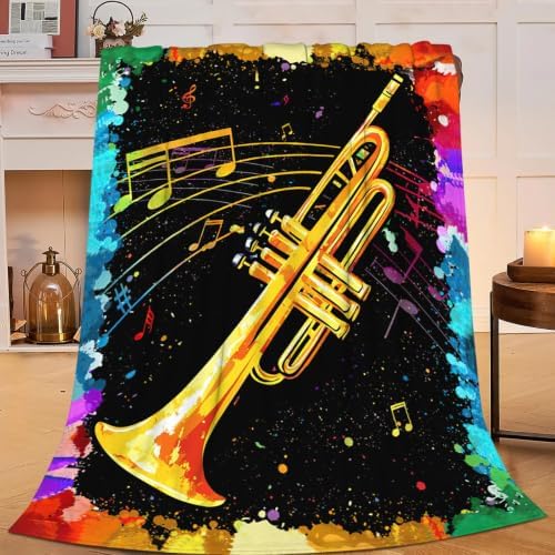 Trumpet Blanket Trumpet Throw Stuff Gifts for Music Lovers 80"x60" - Image 5