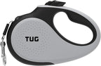 TUG 360° Tangle-Free Retractable Dog Leash with Waste Bag Dispenser (Large, Grey)