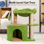 WOOCHPET Small Cat Tree with Scratching Post and Cat Hammock for Kittens - Image 7