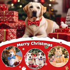 Sanwuta 60 Pieces Christmas Collar Dog Bow Ties Bulk Christmas Pet Bows Collar Attachment with Elastic Bands Holiday Dog Cat Collar Accessories - Image 4