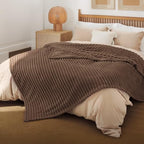 Bedsure Soft Full Size Fleece Blankets for Bed Brown 84"x90" - Image 5