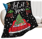 Christmas Truck Blanket for Girls Women Boys Men Adults Kids Soft Cozy Fleece Red Truck Throw Blankets Gifts Warm Flannel Plush Lightweight Decor for Couch Bed Sofa 80"X60" - Image 2