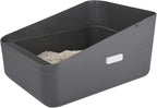 Sfozstra Open Cat Litter Box:Odor Reducing Anti Splash Design | Under 13 lbs Cats/ABS Material/Removable Liner & Sifting Tray/Leak-Proof/Odor-Reducing/Easy-Clean