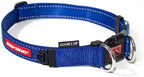 EzyDog Double Up Dog Collar, Strong Double D-Rings - Medium, Blue | Dual D-Rings for Superior Strength, Safety, and Comfort, Soft Touch Nylon Webbing, Reflective Stitching, Id Attachement Point