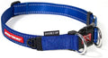 EzyDog Double Up Dog Collar, Strong Double D-Rings - X-Large, Blue | Dual D-Rings for Superior Strength, Safety, and Comfort, Soft Touch Nylon Webbing, Reflective Stitching, Id Attachement Point