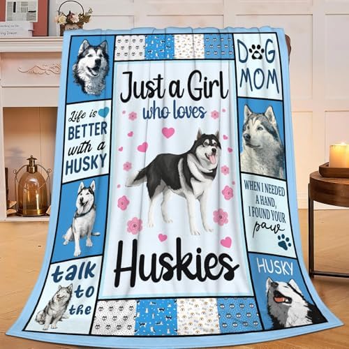 Husky Throw Blanket Husky Puppy Stuff Gifts for Dog Lover Kids Girls Boys Adults Women Men Soft Cozy Warm Plush Fluffy Fuzzy Fleece Blanket Decor 50''X60'' - Image 2