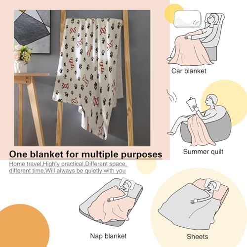 Dog Paw Blanket, Dog Paw Christmas Santa Claus Xmas Truck Blankets, Gift for Girls Dog Paw Lover, 60"x80" Soft Lightweight Plush Throw Blanket for Couch Bed Sofa Decoration - Image 6
