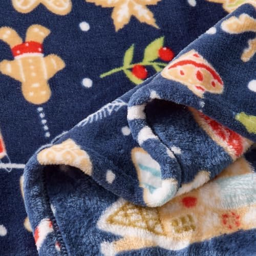 BEDELITE Navy Christmas Blanket for Decor & Gift, Holiday Pattern, 60"x80" - Image 6