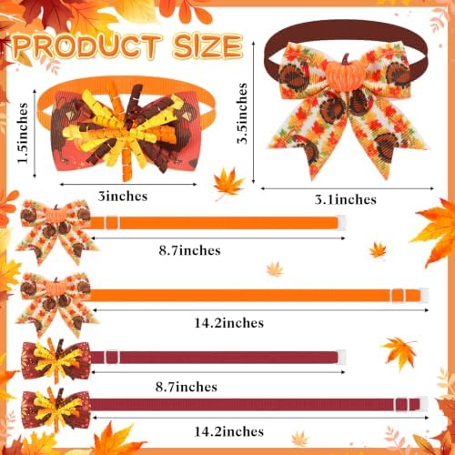 Huhumy 50 Pcs Fall Thanksgiving Dog Bow Ties Christmas Dog Collars Bulk - Image 2
